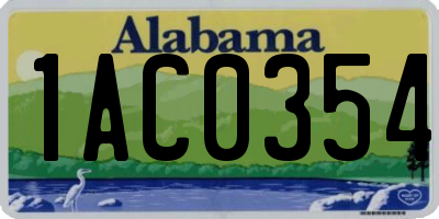 AL license plate 1AC0354