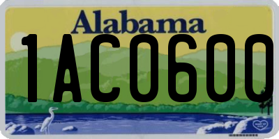 AL license plate 1AC0600