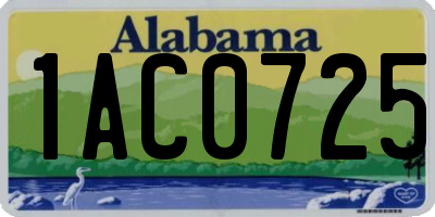 AL license plate 1AC0725