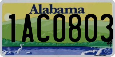 AL license plate 1AC0803
