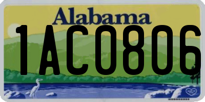 AL license plate 1AC0806
