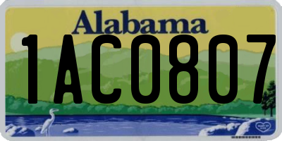 AL license plate 1AC0807