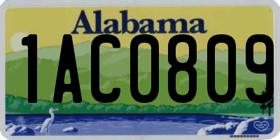 AL license plate 1AC0809