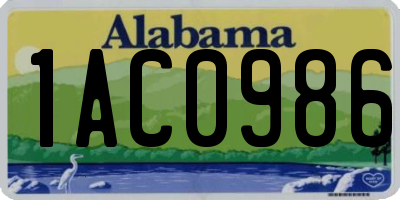 AL license plate 1AC0986