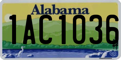AL license plate 1AC1036