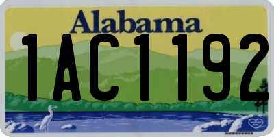 AL license plate 1AC1192