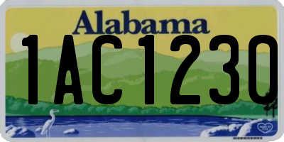 AL license plate 1AC1230
