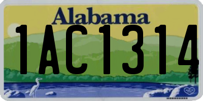 AL license plate 1AC1314