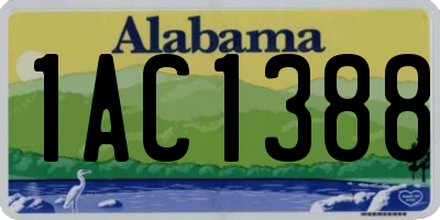 AL license plate 1AC1388