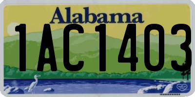 AL license plate 1AC1403