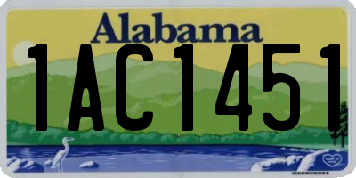 AL license plate 1AC1451