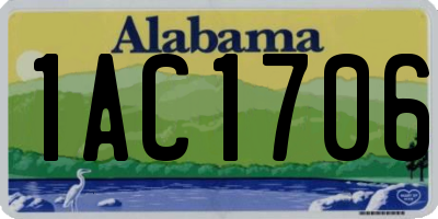 AL license plate 1AC1706