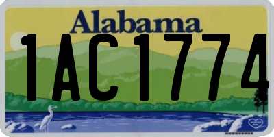 AL license plate 1AC1774