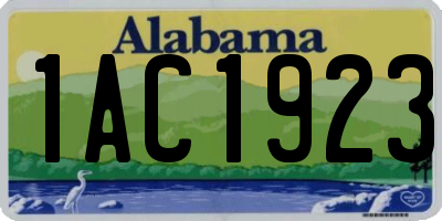 AL license plate 1AC1923