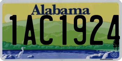 AL license plate 1AC1924