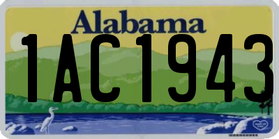 AL license plate 1AC1943