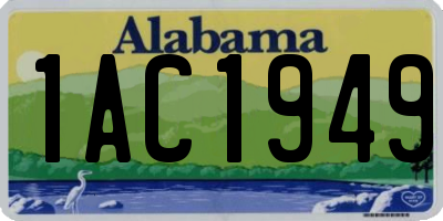 AL license plate 1AC1949