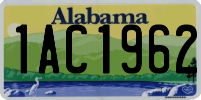 AL license plate 1AC1962