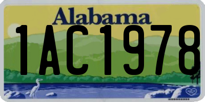 AL license plate 1AC1978