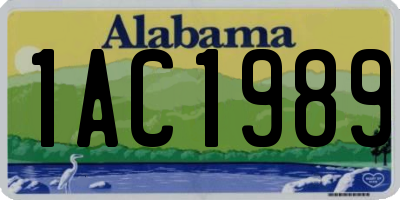 AL license plate 1AC1989