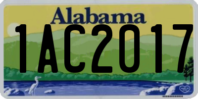 AL license plate 1AC2017