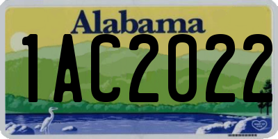 AL license plate 1AC2022