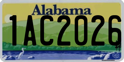 AL license plate 1AC2026