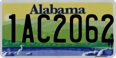 AL license plate 1AC2062