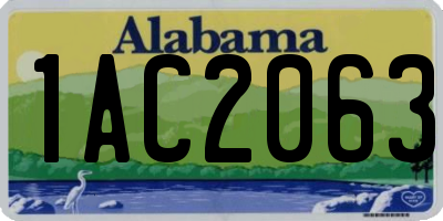 AL license plate 1AC2063