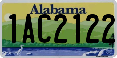 AL license plate 1AC2122