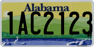 AL license plate 1AC2123