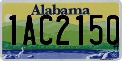 AL license plate 1AC2150