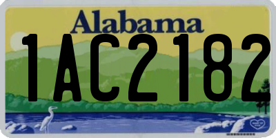 AL license plate 1AC2182