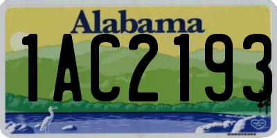 AL license plate 1AC2193