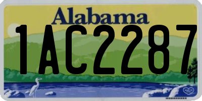 AL license plate 1AC2287
