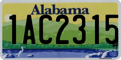 AL license plate 1AC2315