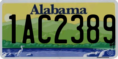 AL license plate 1AC2389