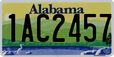 AL license plate 1AC2457