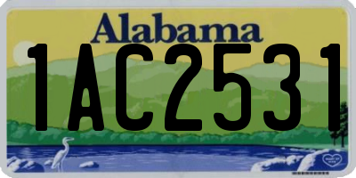 AL license plate 1AC2531