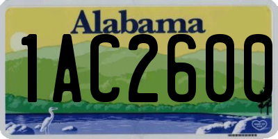 AL license plate 1AC2600