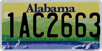 AL license plate 1AC2663