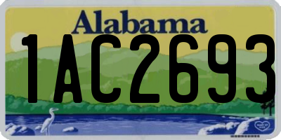 AL license plate 1AC2693