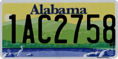 AL license plate 1AC2758