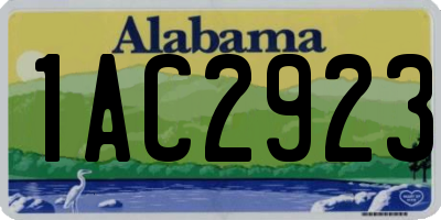 AL license plate 1AC2923