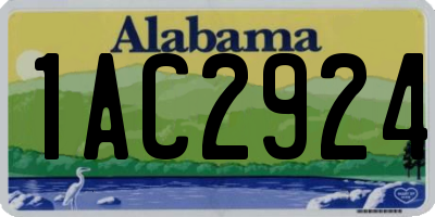 AL license plate 1AC2924