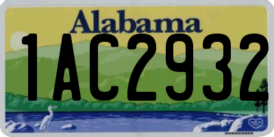 AL license plate 1AC2932