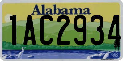 AL license plate 1AC2934