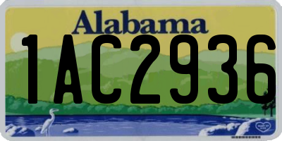AL license plate 1AC2936