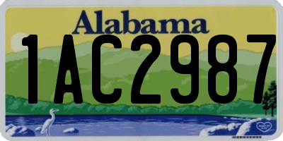AL license plate 1AC2987