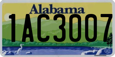 AL license plate 1AC3007
